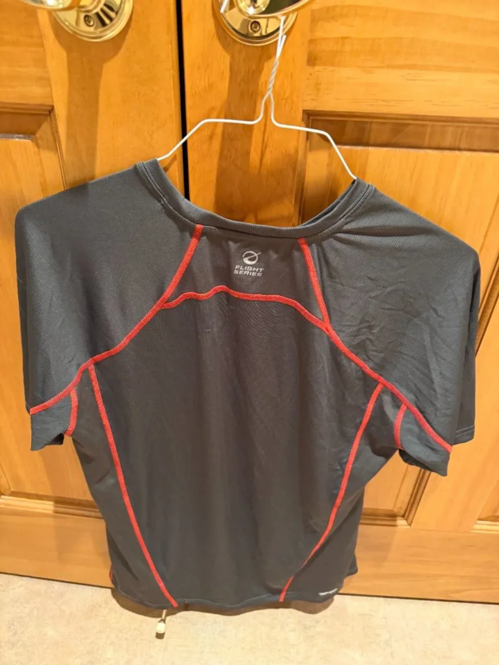 NorthFace Shirt Workout Short-Sleeve Premium Flight Series Gray/Red Large